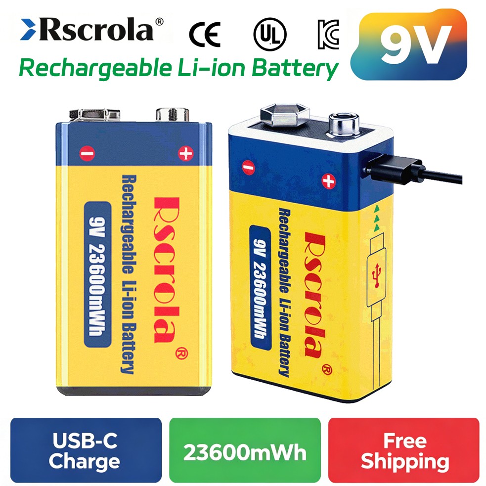 Smoke Detector Interconnected - Wiederaufladbare 9V Batterie, 23600mWh Große Kapazität