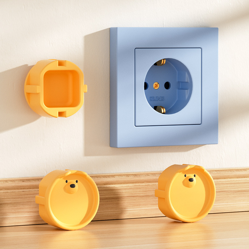 Outlet Cover Baby - Kindersichere Steckdosenschutzkappen, Cartoon-Silikon Anti-Schock Staubdichte Elektrische