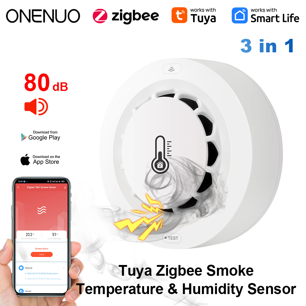 Smoke Detector Interconnected - Tuya Zigbee BT Zwei Verbindung Rauchmelder