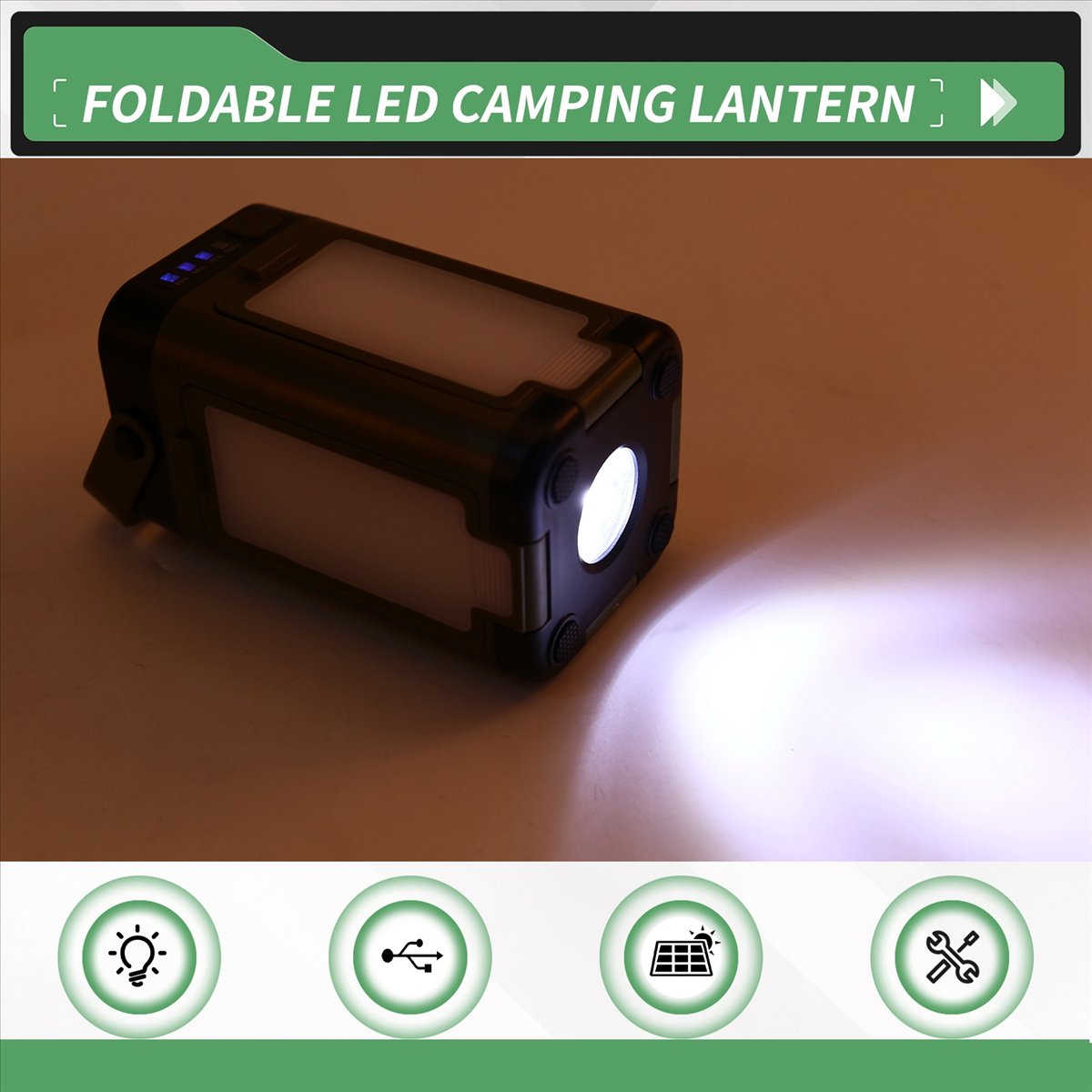 Power Outage Light - X08A Faltbare LED-Campinglaterne mit Solarladung Multifunktionale