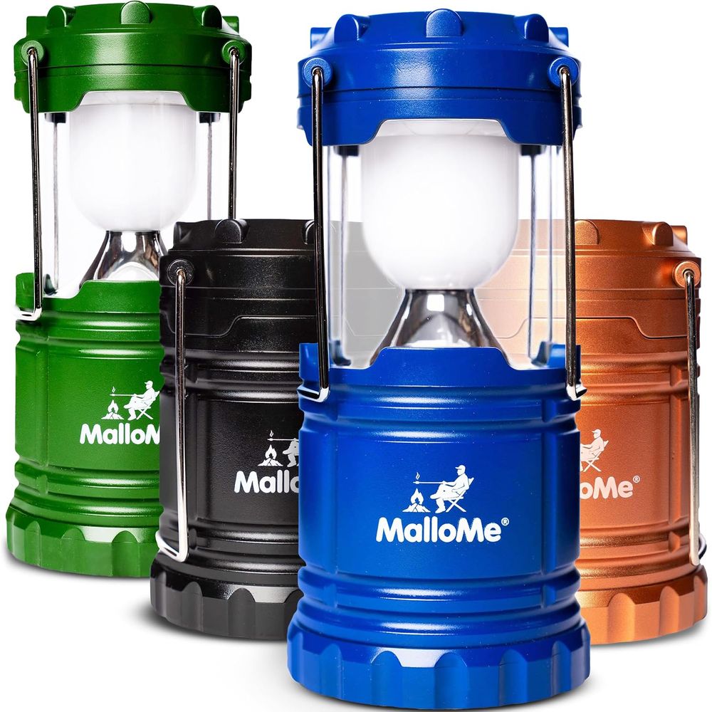 Power Outage Light - Mehrfarbige LED-Campinglaternen im 4er-Pack: Tragbare Außenbeleuchtung