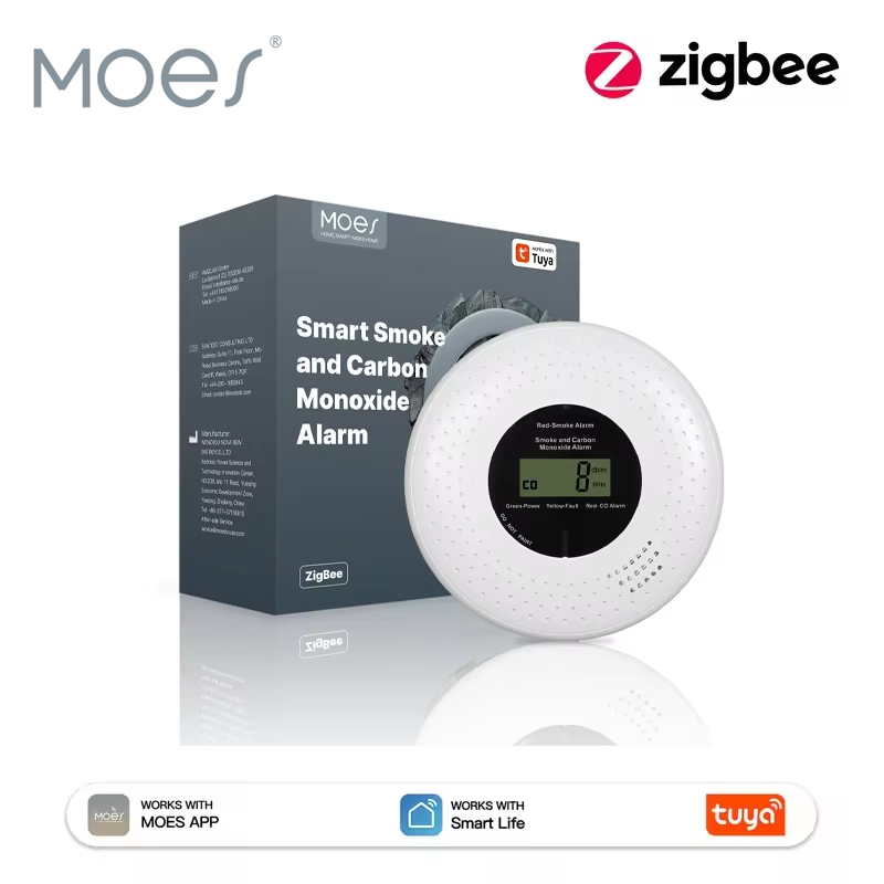 Co Detector Plug - MOES Tuya ZigBee Rauch- und Kohlenmonoxidmelder