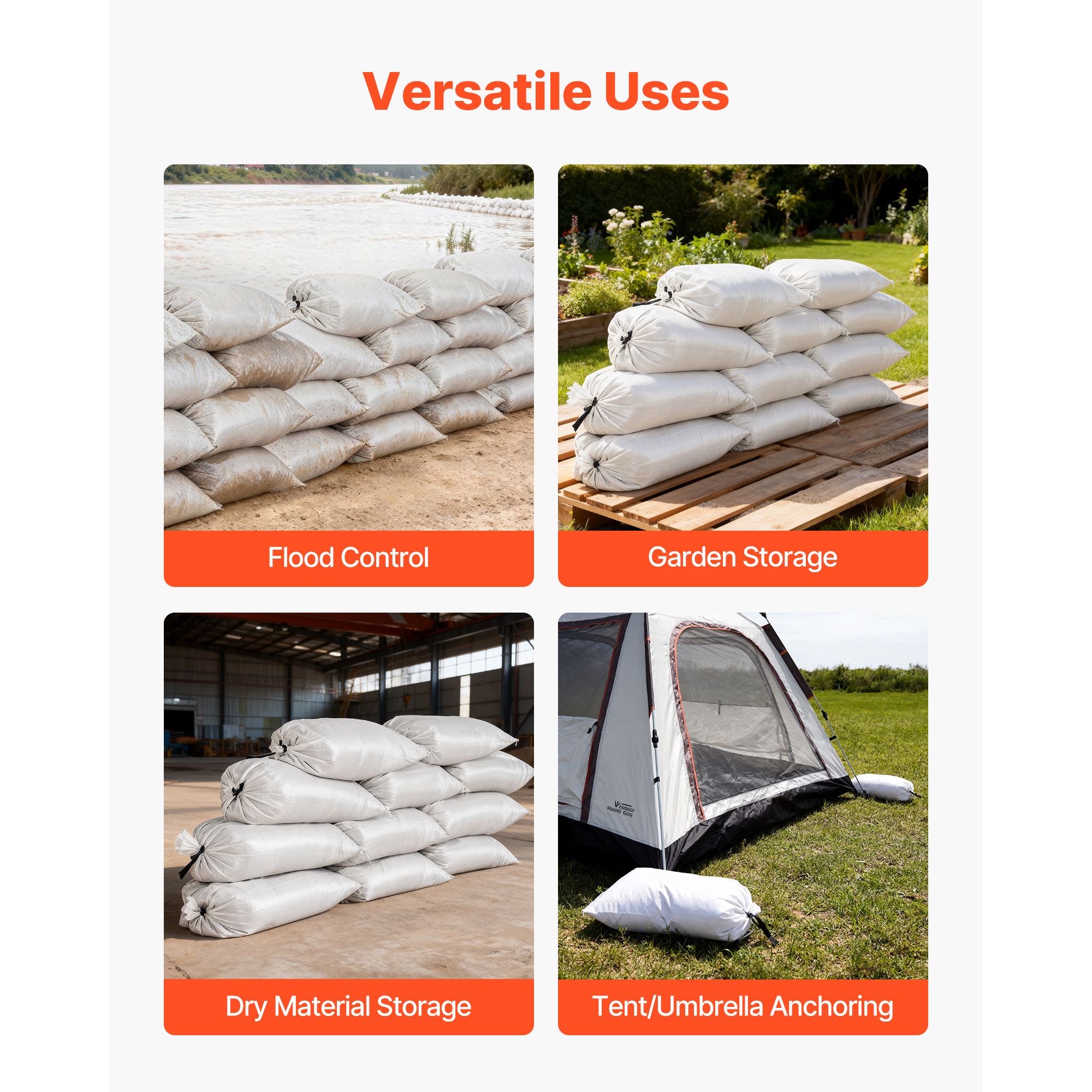 Leere Sandsäcke, 100 Stück, 16 – Flood Barrier Bag Bewertung und Preis